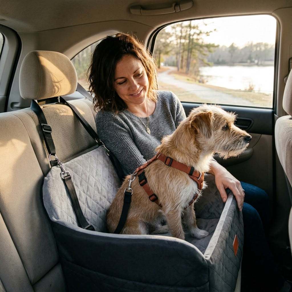 Safe-Ride Dog Car Seat with Safety Tether